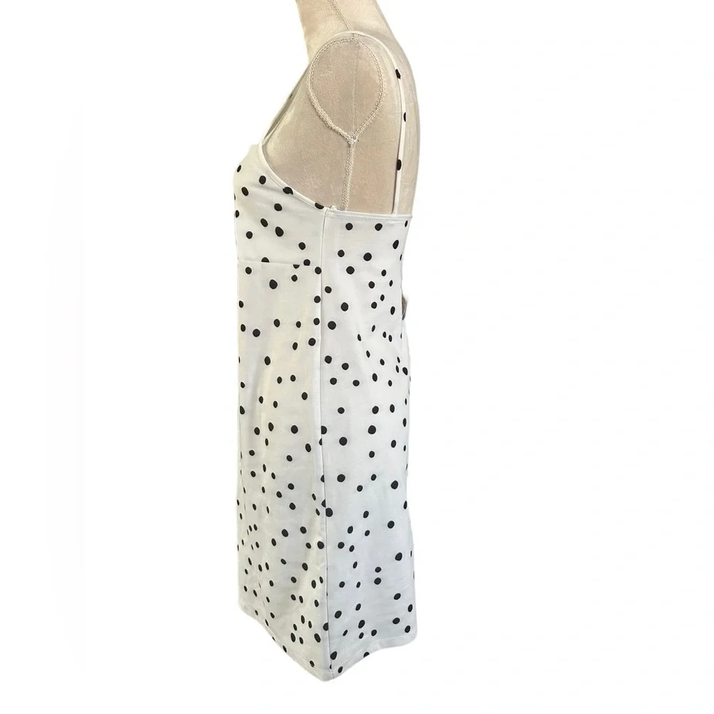 Zara white black polka dot spaghetti strap mini dress - Picture 3 of 5